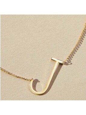 New! Anthropologie Gold Initial Monogram Letter Necklace NWOT